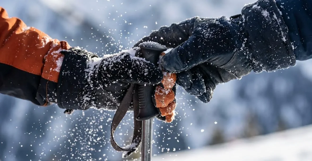 Guide de montagne corrigeant la technique d'un skieur sur une pente raide en conditions réelles