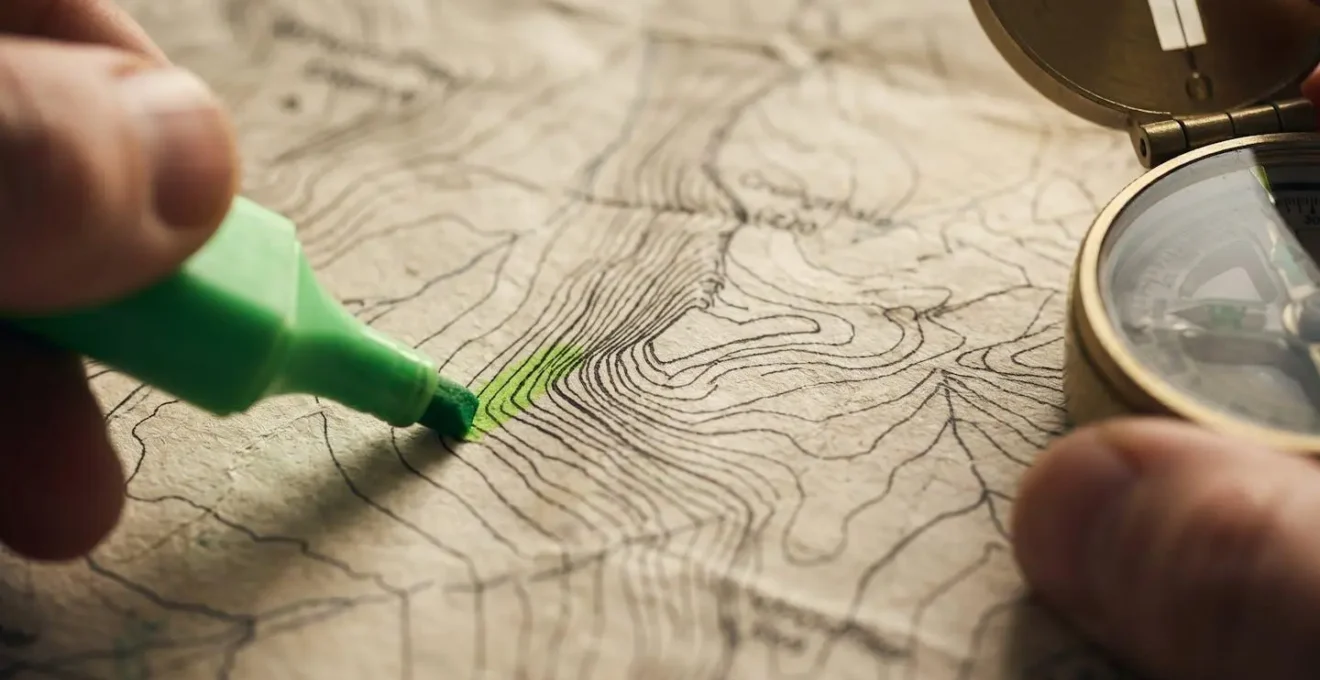 Analyse détaillée d'une carte topographique IGN avec identification des zones rocheuses
