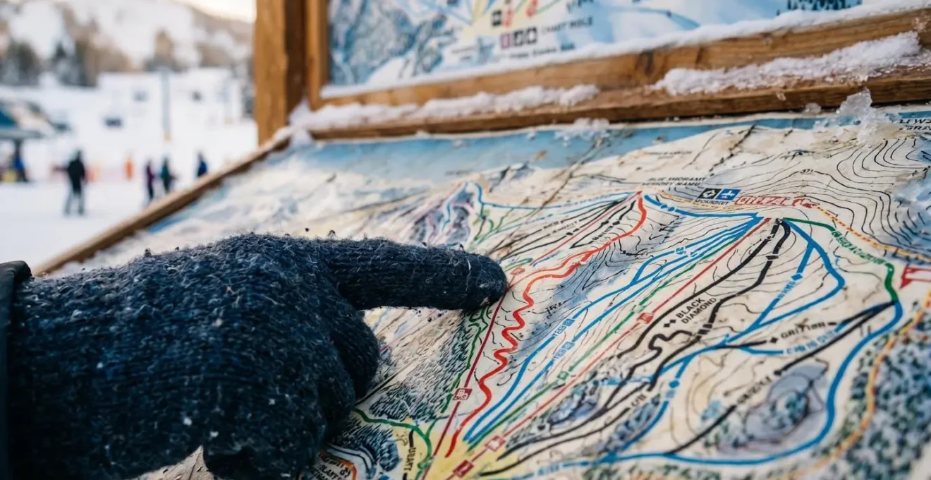 Vue aérienne d'une station de ski familiale nichée dans une vallée alpine